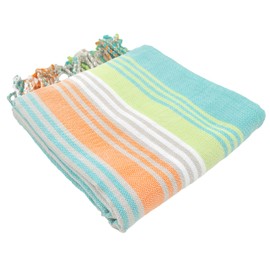 InfuseZen Striped Colorful Turkish Towels, Peshtemal Towels for Bath, Beach, Pool Spa, Yoga, Gym, 100% Cotton Thin and Absorbent Towel, Large Hammam Towels (Mint)