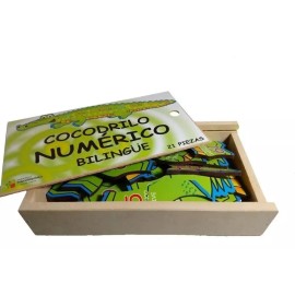 D. Imprehispanica Cocodrilo Numérico Bilingüe Rompecabezas Juego Didáctico