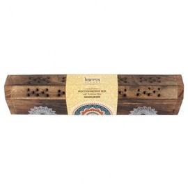 Karma Scents FRO162 Wooden Incense Box Set with a Pack of 10 Sandlewood Scented Incense Sticks