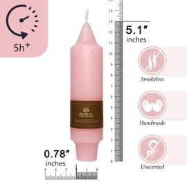 Pink Short Taper Candle Candle Sticks, 5 Inch Mini Pillar Candles Small Taper Candles, 4PCS Handmade Unscenteds Candlesticks for Chimes, Rituals, Spell, Wedding, Religious, Home Decor