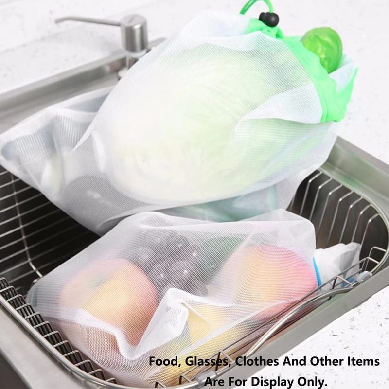 TopHomer 3 Pack Small Reusable Shopping Bag Vegetable Mesh Bag