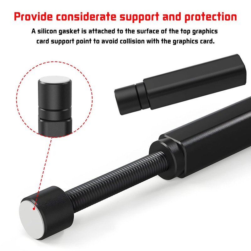 Graphics Card GPU Brace Support, Black Aluminum Alloy Video Card