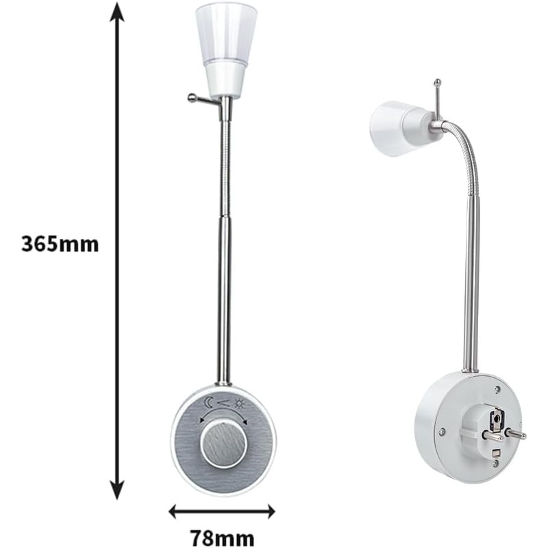 BKZO 2 Pack Dimmable LED Socket Lamp, Reading Light, Reading