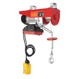 RocoReny 660LBS Electric Hoist with Wireless Remote Control & Single/Double Slings Electric Winch,Steel Electric Lift,650W Electric Hoist for Lifting in Factories,Warehouses,Construction Site 2 in 1