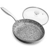 MICHELANGELO Granite Frying Pan with Lid, Nonstick 12 Inch Frying