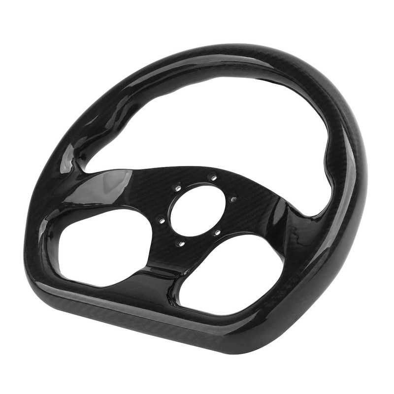 HIWOWSPORT Carbon Fiber Racing Steering Wheel Flat Bottom 320mm Diameter