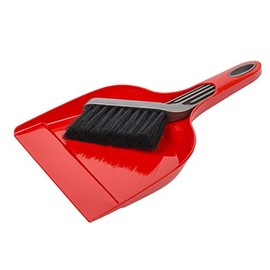 Dustpan and Brush Set Plastic Red