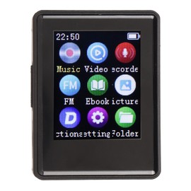 MP3 MP4 Player, 5.0 Sound Decoding Chip HiFi 1.77 Inch SPI HD Screen Electric Book MP3 Player for Running (Without Memory)
