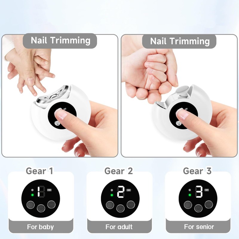 Electric Nail Clippers for Adults,Upgraded 3 in 1 Automatic Electric