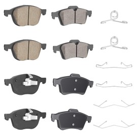 8PCS Rear and Front Ceramic Brake Pads Compatible with Ford C-Max 13-18 for Mazda 3 04-13 for Mazda 3 Sport 09 10 12 13