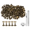 sourcing map 100 Sets Leather Rivets 10 x 9mm Metal