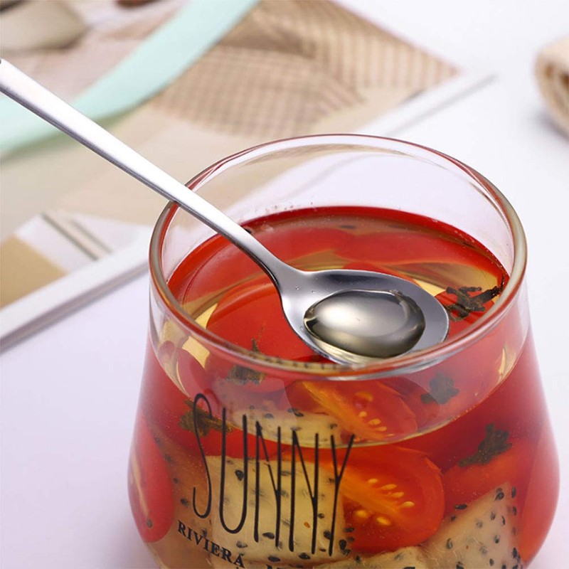 Goeielewe Mixing Spoons Set of 8, Stainless Steel Iced Teaspoons