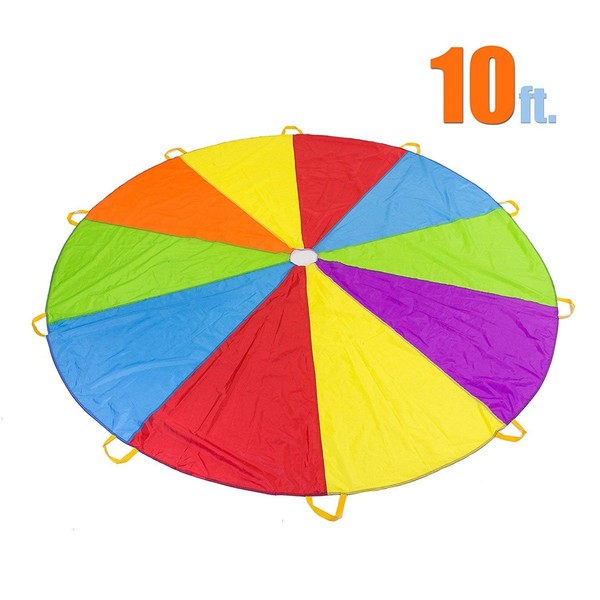 Play Platoon Parachute 10 Foot for Kids with 10 Handles
