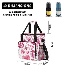 Coffee Maker Travel Bag Compatible with Keurig K-Mini, K-Mini Plus or Other Accessories, Portable Coffee Maker Case with Shoulder Strap for Travel(Bag Only)