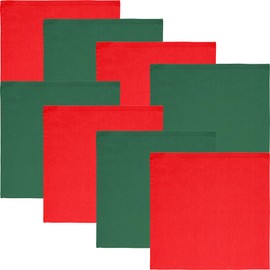 REDBEST Tulsa Napkin Pack of 8 Cotton Red/Dark Green Size 40 x 40 cm
