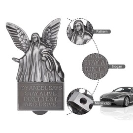 St Christopher Medal Car Visor Clip, Angel Car Clip, Religious Gift
