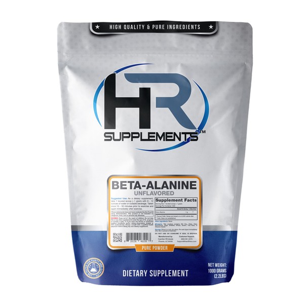 Hard Rhino Beta-Alanine Powder, 1 Kilogram (2.2 Lbs), Unflavored, Lab-Tested, Scoop Included