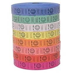 Raffle Tickets - 4 Rolls of 2000 Tickets) 8,000 Total Smile Raffle Tickets (4 Assorted Colors)