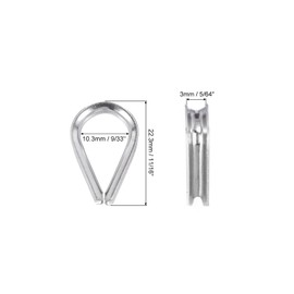 PATIKIL 1/8 Inch Wire Rope Thimbles, Pack of 20 Wire Rope Rigging 316 Stainless Steel Thimbles for 2 mm Diameter Loop Lifting Cable