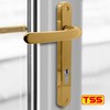 TSS Polished Brass UPVC Door Handle Pair Set, Sprung, 92mm