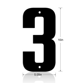 Ya_chtttwo Aluminum Numbers and Letters - Black Metal Door Numbers - Outdoor Metal Address Plate (10" 3)