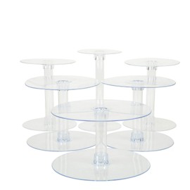 Balsa Circle 6 Tiers Clear Round Crystal Acrylic Cupcake Stand - Tiered Dessert Food Display Serving Tower Birthday Party Wedding