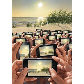 Folding Card with Envelope C6 (11.5 x 17 cm) • 51412-5 "Mein schönstes Urlaubsfoto" by Inkognito • Artist: Inkognito © Gerhard Haderer • Satire • Holidays