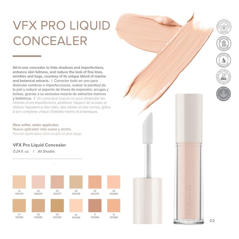FARMASI Vfx Pro Liquid Concealer Makeup, All-in-one Full Coverage, Highly