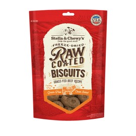 Stella & Chewy's Freeze-Dried Raw Coated Dog Biscuits Grass Fed Beef Recipe, 9 oz. Bag, BIS-RCB-9