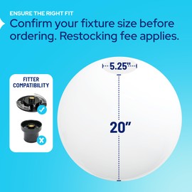 KastLite 20" Clear Acrylic Lamp Post Globe | Smooth Textured with 5.25" Neckless Opening | Manufactured in the USA