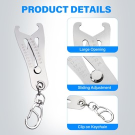 Llavero Portátil de Comprobación Precisa del Tamaño de Rosca, Medidor de tornillos y tuercas, Verificador de roscas, Indicador de identificador de tornillo y tuerca herramientas manuales