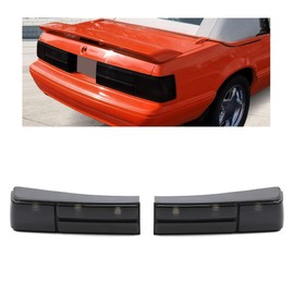 HECASA Pair Tail Lights Compatible with 1987-1993 Ford Mustang Replacement for FO2800168 FO2801168 w/Bulbs Taillight Rear Lights Lamps - Smoke Lens