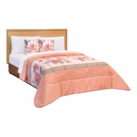 Colchas Elefantito Edredón Con Sábanas King Size Salmón Flora Color Rosa