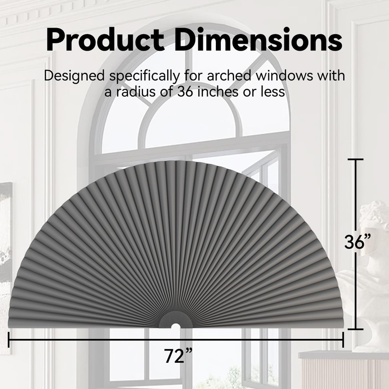 Half Circle Window Shade Arch Window Cellular Blackout Shades Cordless