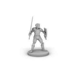 Helmed Male Paladin Tabletop DND Gaming Miniature