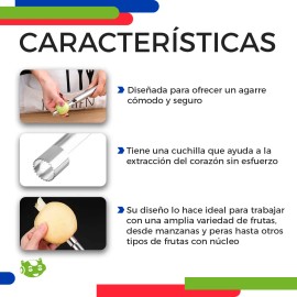 Descorazonador De Frutas De Acero Inoxidable Slim Company Ideal Para Manzanas Y Otras Frutas Herramienta De Cocina Para Quitar El Corazón De Forma Rápida Y Eficiente