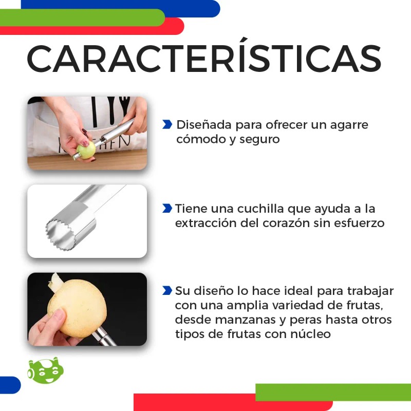Descorazonador De Frutas De Acero Inoxidable Slim Company Ideal Para