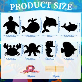 JULMELON 36 PCS Ocean Crafts, Rainbow Scratch Art Under The Sea Party Favors DIY Magic Color Summer Ocean Animals Scratch Cards for Summer Party Favors School Activities