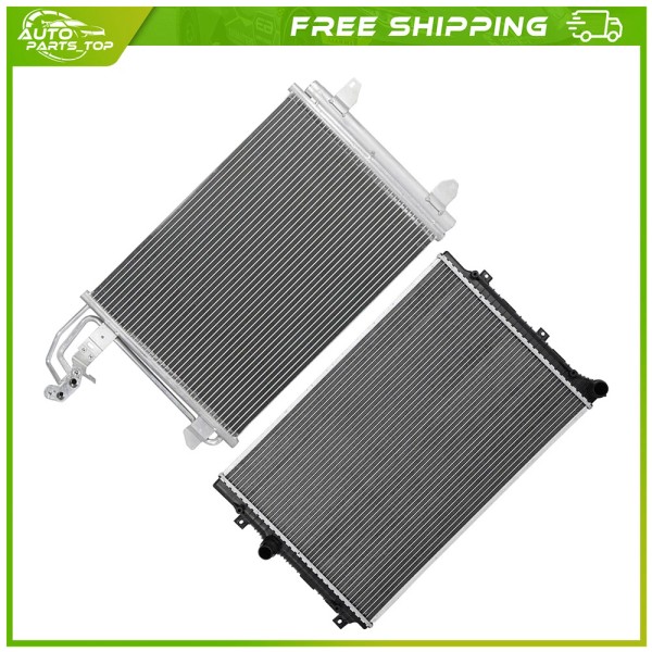 auto_parts_top Aluminum Radiator and A/C Condenser Cooling Kit For 2014
