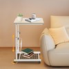 Mobile Bed Side Table, Adjustable Height Standalone Table Laptop Desk