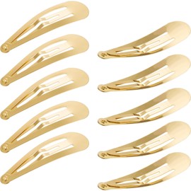 Hotop 50 Pack Gold Hair Clips for Women Snap Hair Clips Barrettes for Kids, Girls Metal Non Slip Gold Barrettes for Hairstyles, 2 Inch