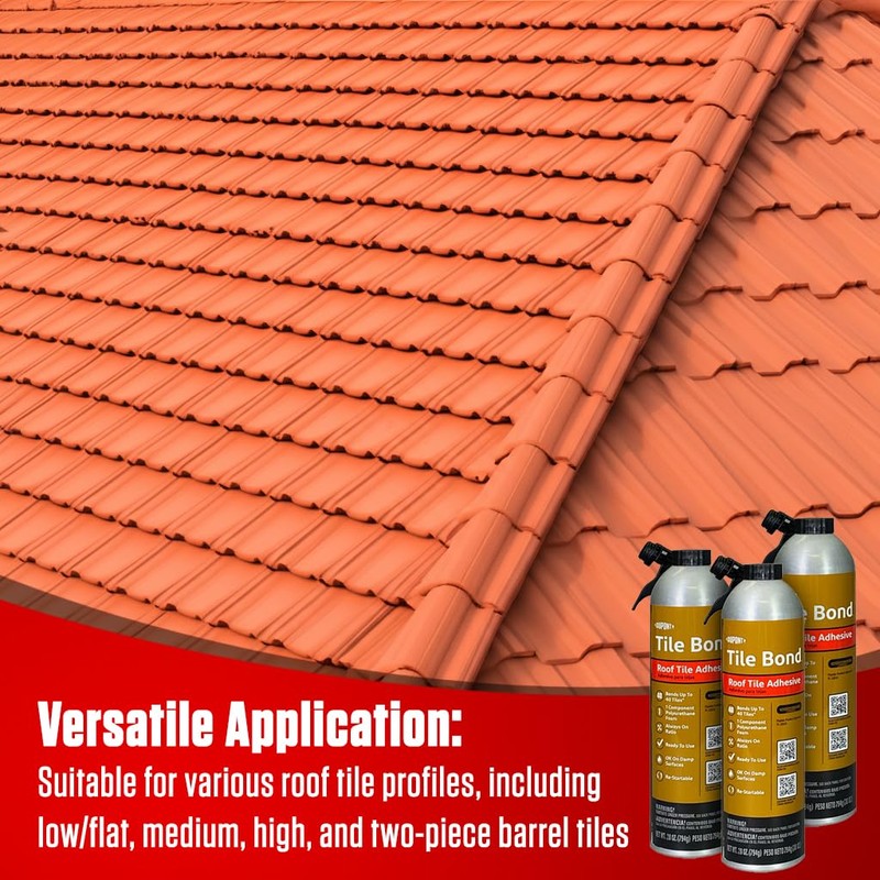 Tile Bond Roof Tile Adhesive 28oz with Reusable Straw and