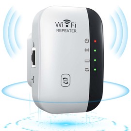 WLAN Amplifier Compatible with All WLAN Devices, Repeater with 300 Mbps, WiFi Extender Booster 2.4 GHz, Internet Amplifier with Repeater/Router/AP Mode (White)