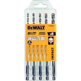 Dewalt multi-purpose drill bit, set of 5 pieces DT60099-QZ shock-proof, pack of 1, silver