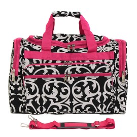 World Traveler Fashion Prints 19-inch Duffel Bag, Pink Trim Damask