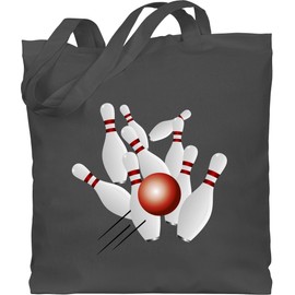 Shirtracer - Bowling & Cones - Cones all 9 cones balls - Cotton fabric bag jute bag long handle, 1 Dark Grey, Einheitsgröße