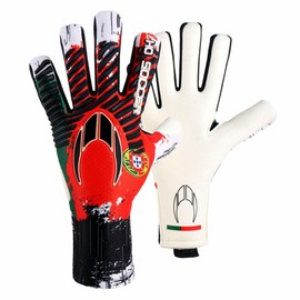 HO Soccer Pro Evolution Squadra Negative Portugal Unisex Adult Goalkeeper Gloves, Green/Red, Size 10