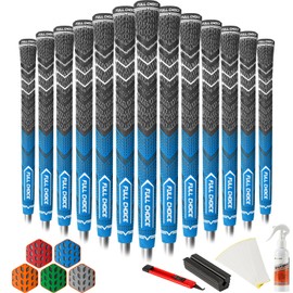 Full Choice Cross Corded Golf Grips 13 Pack, Low Taper Design, Choose from 13 Grips or 13 Grips with All Kits, 3 Sizes 5 Colors Options, Multi-compound Hybrid Golf Club Grips, CG01 Series