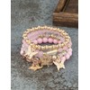 Caiyao 4pcs Butterfly Bohemian Beaded Stackable Stretch Bracelet Set Elastic