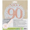 OakTree Sparkling Fizz Hanging Swirls 90th White & Rose Gold